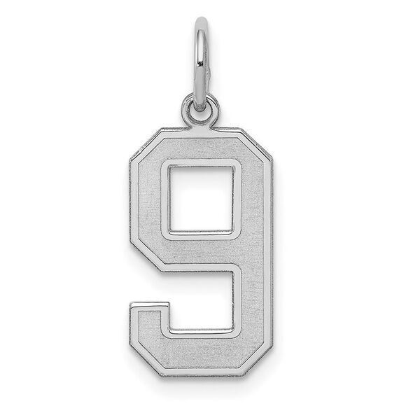 Sterling Silver, Jersey Collection, Medium Number 9 Pendant - Picture 1 of 5
